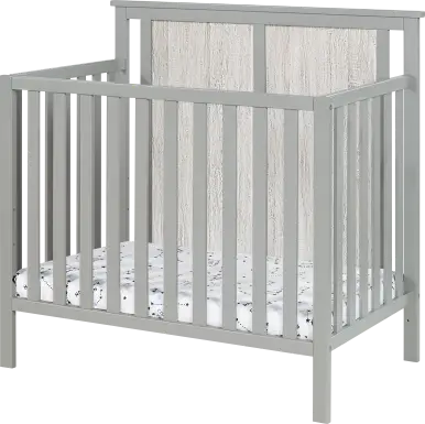 Kids Allsky Gray Crib with Mattress Pad