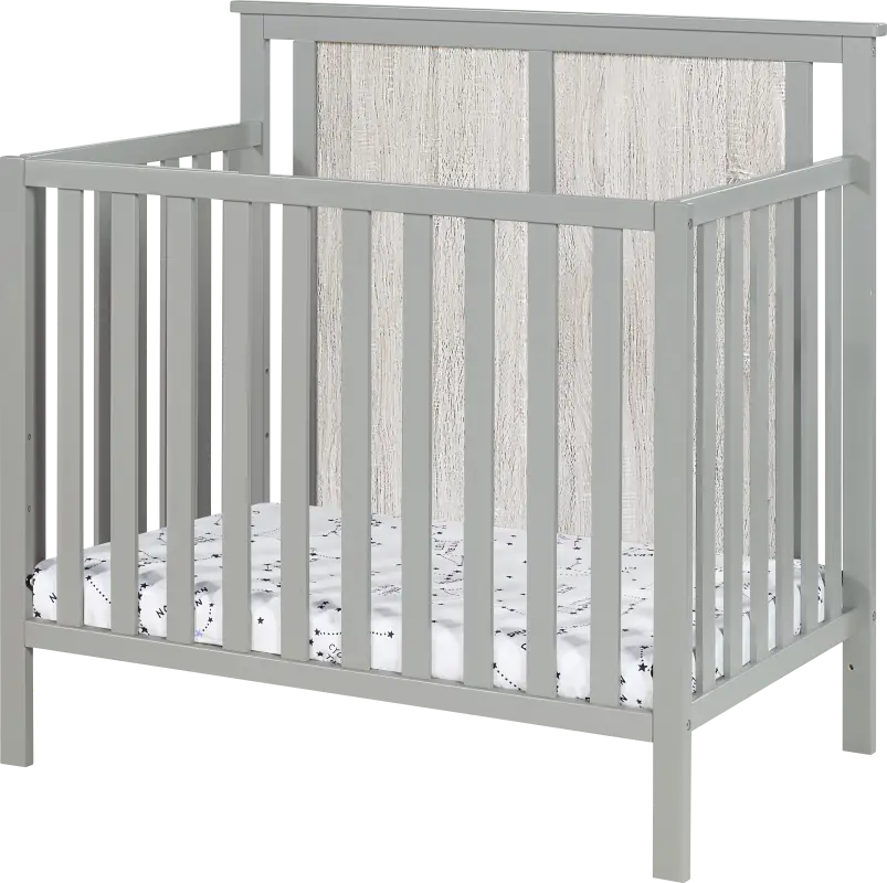 Kids Allsky Gray Crib with Mattress Pad