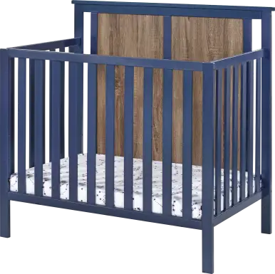 Kids Allsky Blue Crib with Mattress Pad