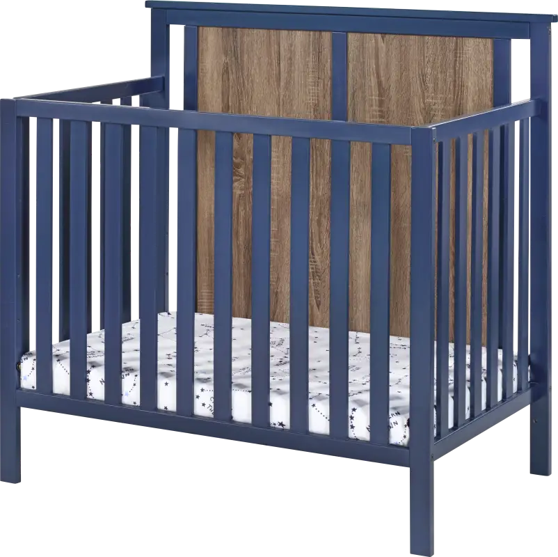 Kids Allsky Blue Crib with Mattress Pad