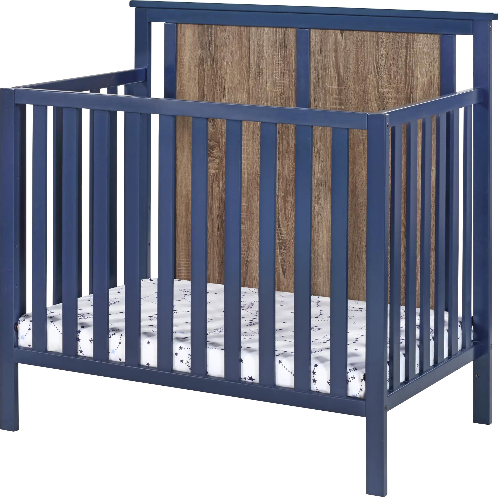 Kids Allsky Blue Crib with Mattress Pad