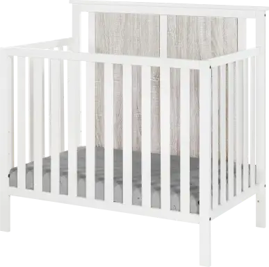 Kids Allsky White Crib with Mattress Pad