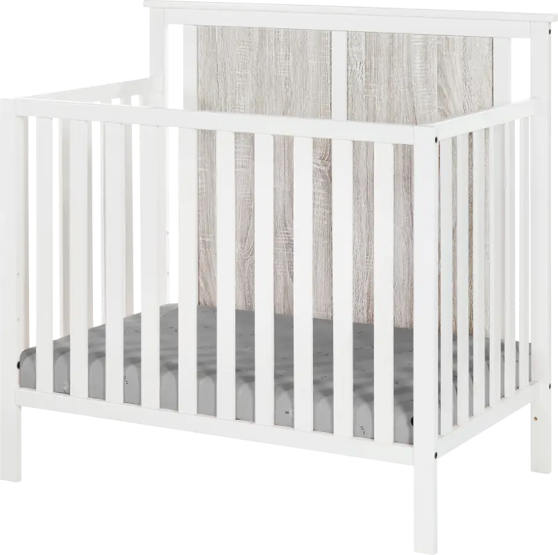 Kids Allsky White Crib with Mattress Pad