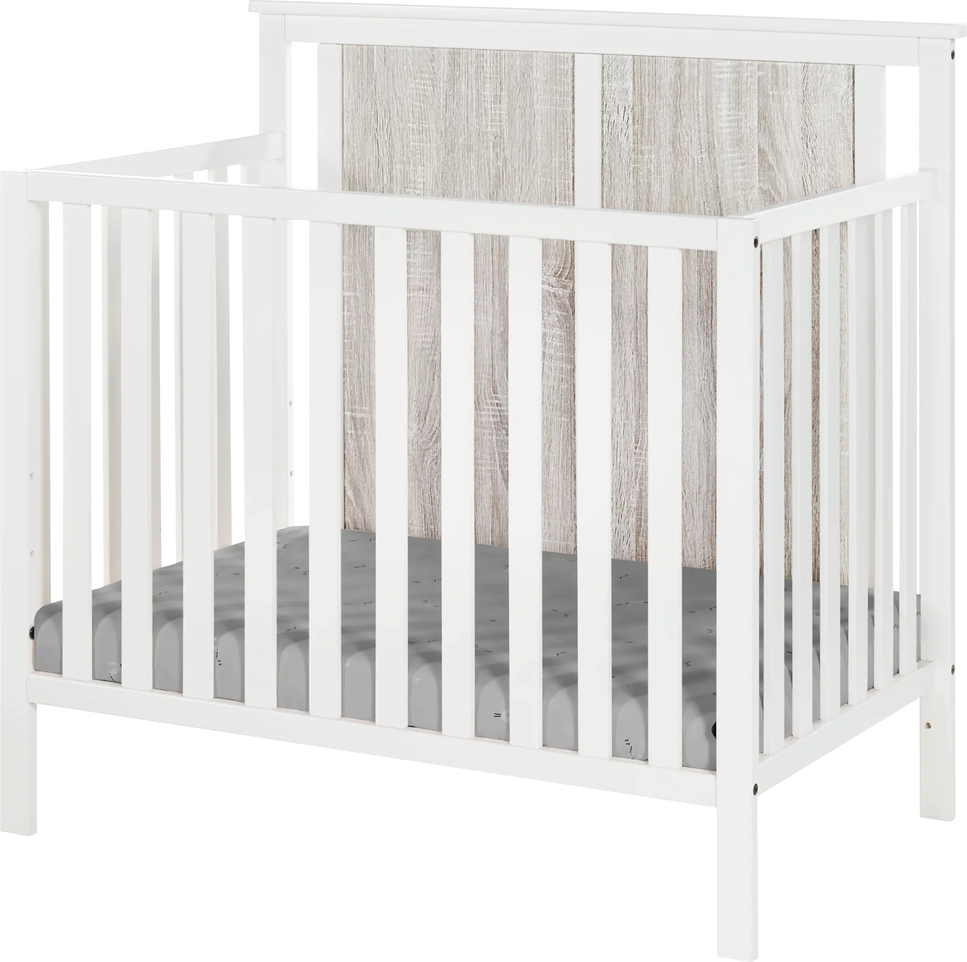 Kids Allsky White Crib with Mattress Pad