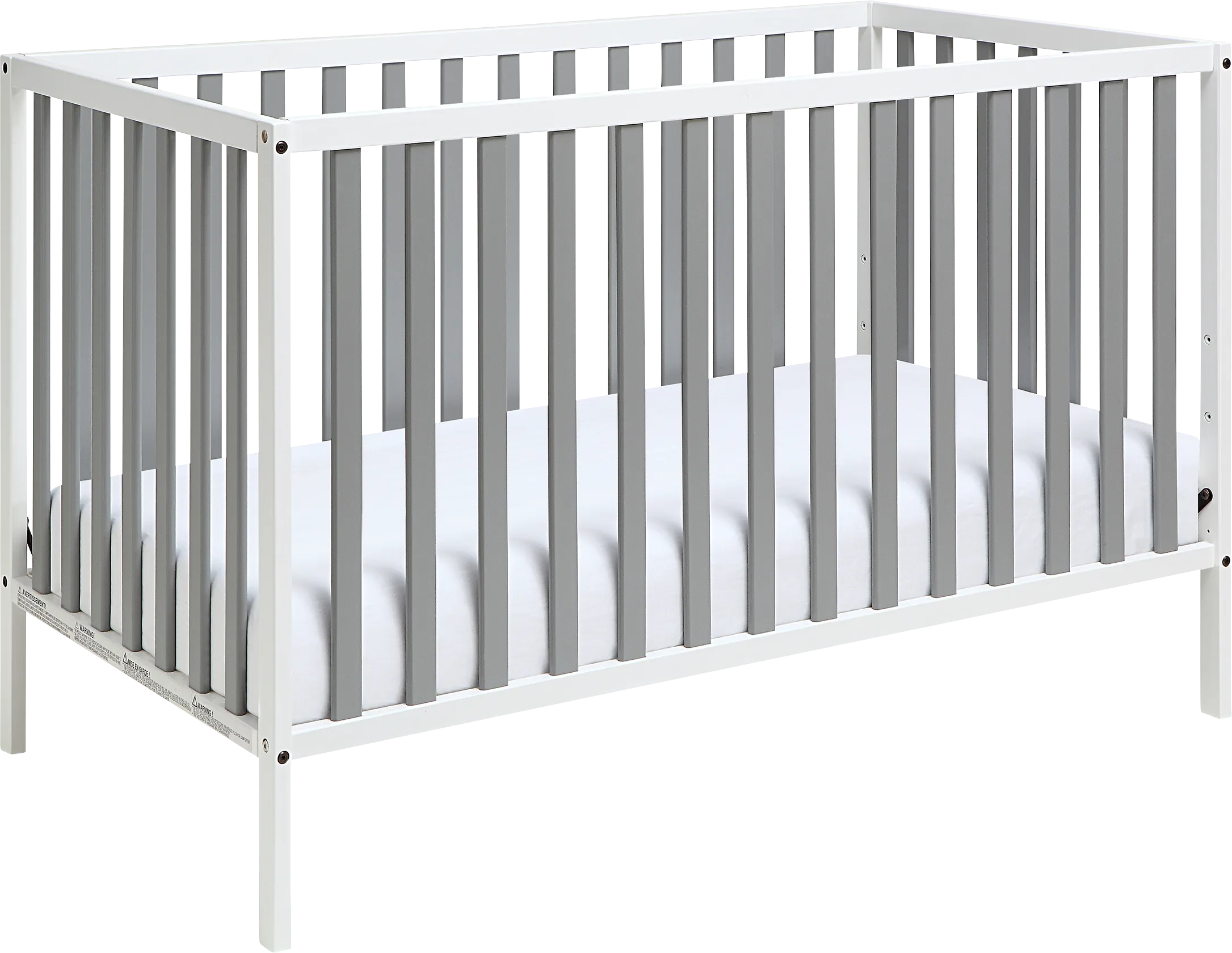 Kids Canticle Gray/White Crib - Thumbnail - Image 1