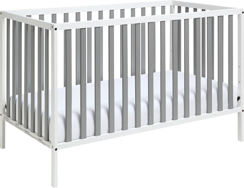 Kids Canticle Gray/White Crib