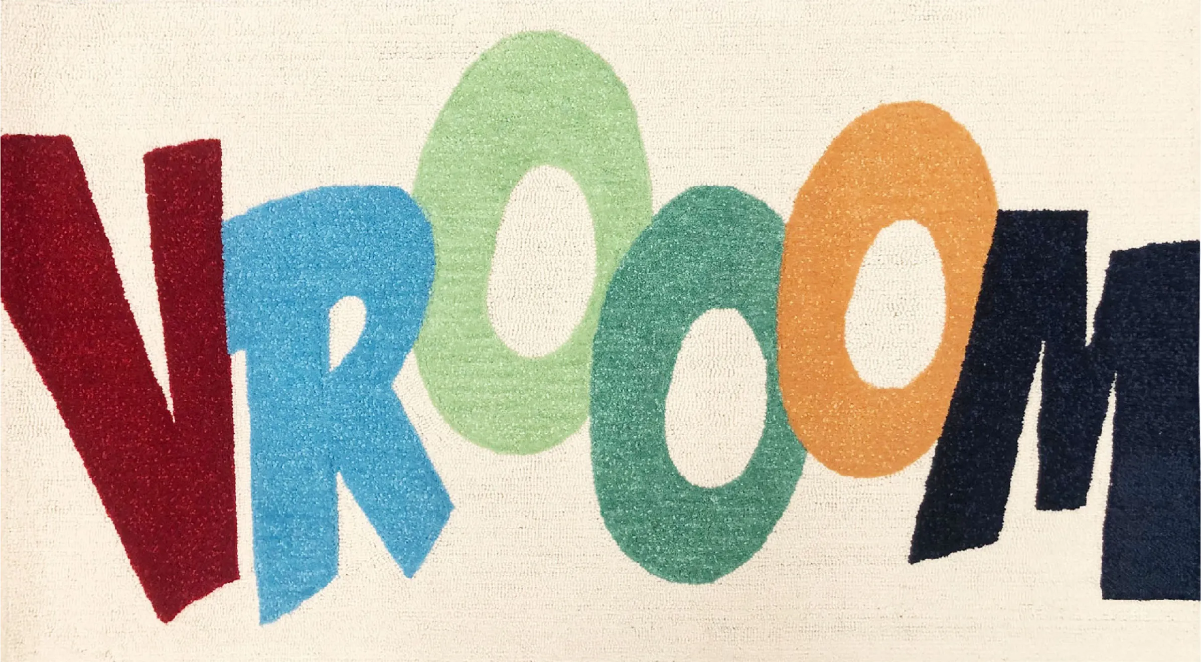 Kids Vroomming Cream 3' x 5' Rug - Thumbnail - Image 1