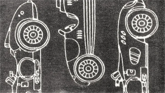 Kids Vintage Roadway Gray 3' x 5' Rug