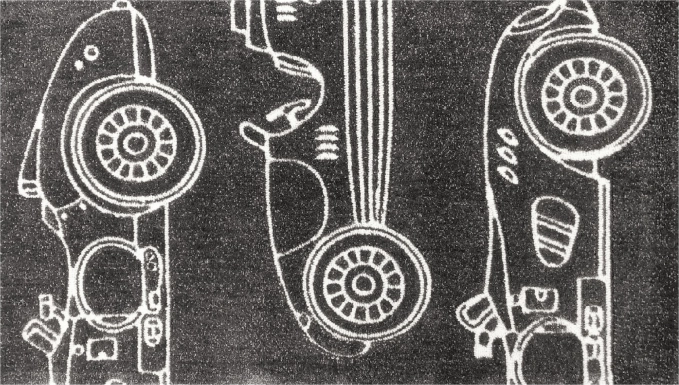 Kids Vintage Roadway Gray 3' x 5' Rug