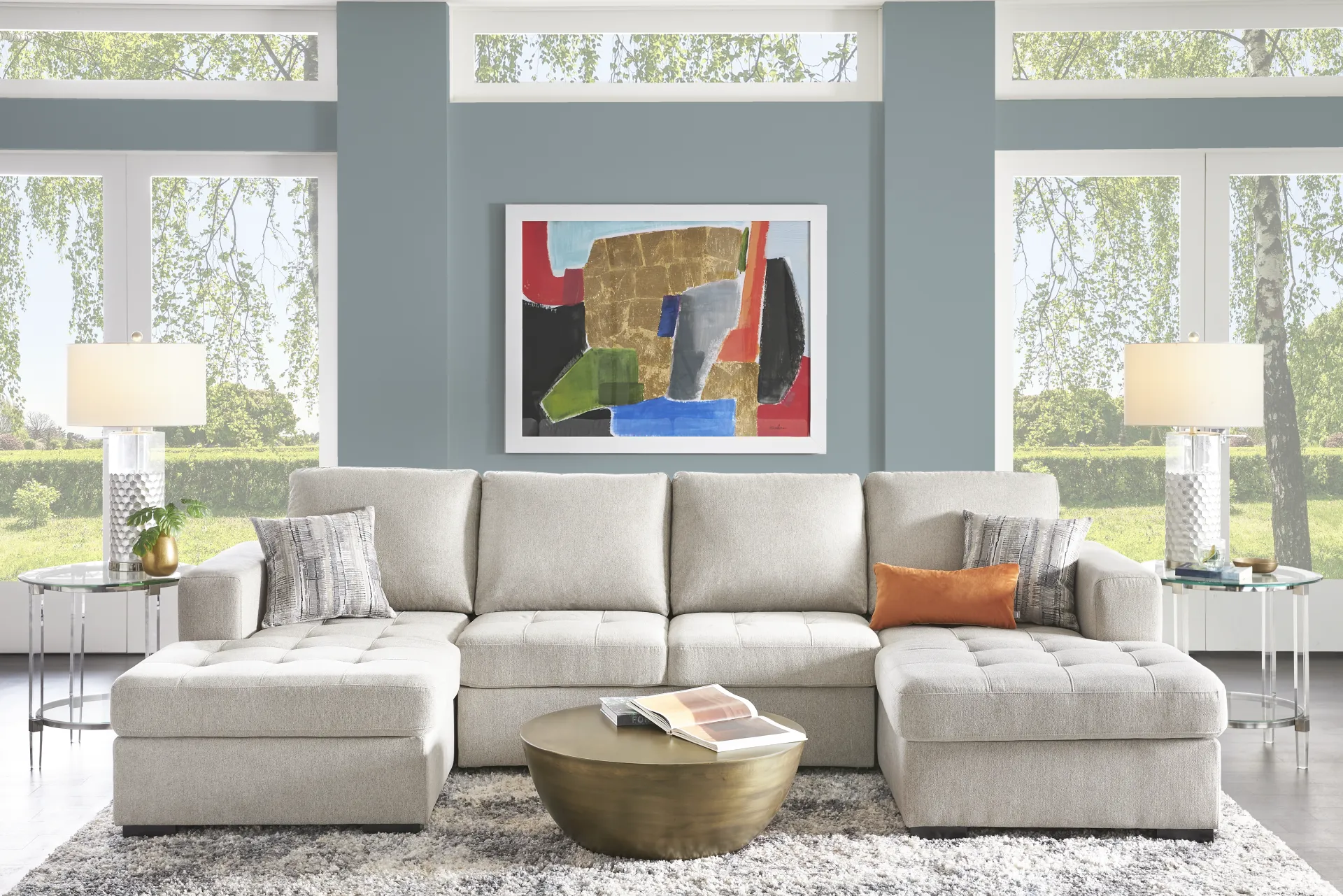 Kirkwell Gray 3 Pc Sleeper Sectional - Image 1