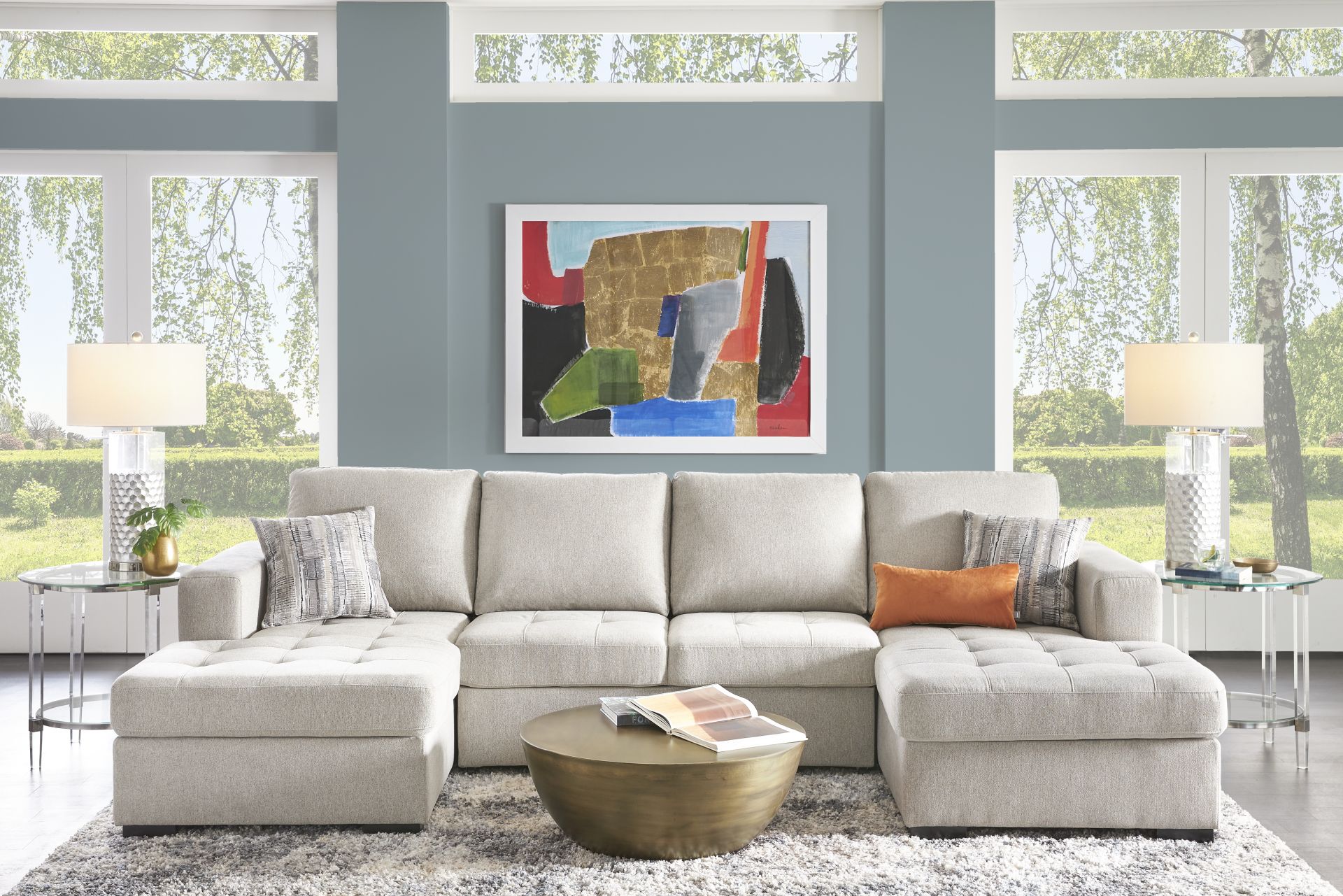 Kirkwell Gray 3 Pc Sleeper Sectional - Image 2