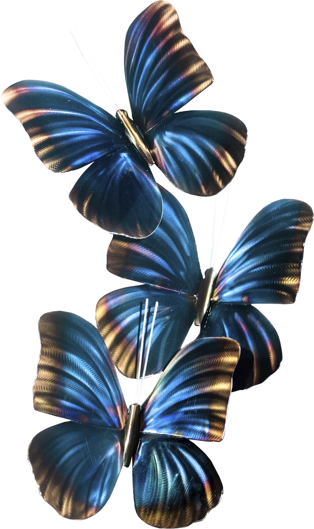 Morpho Butterfly Trio Blue Outdoor Artwork - Image 1