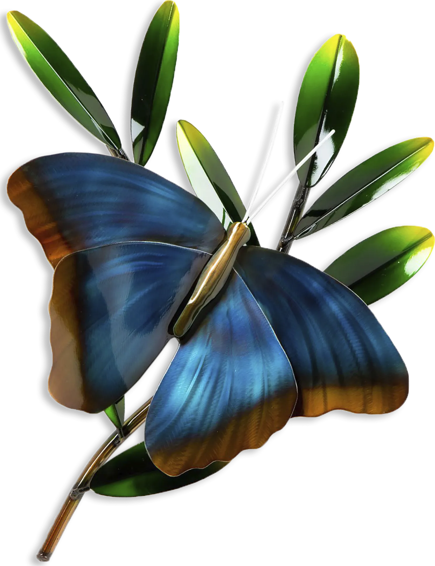 Morpho on Branch Blue Outdoor Artwork - Thumbnail - Image 1