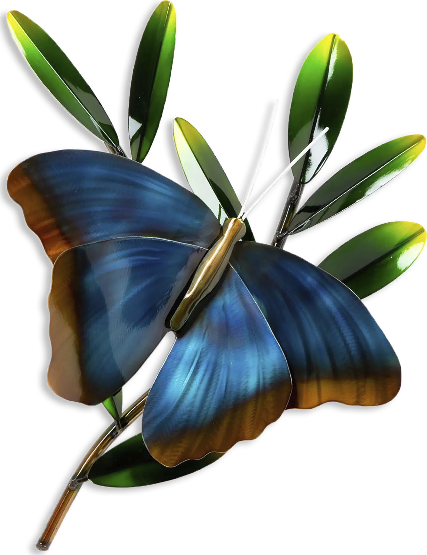 Morpho on Branch Blue Outdoor Artwork
