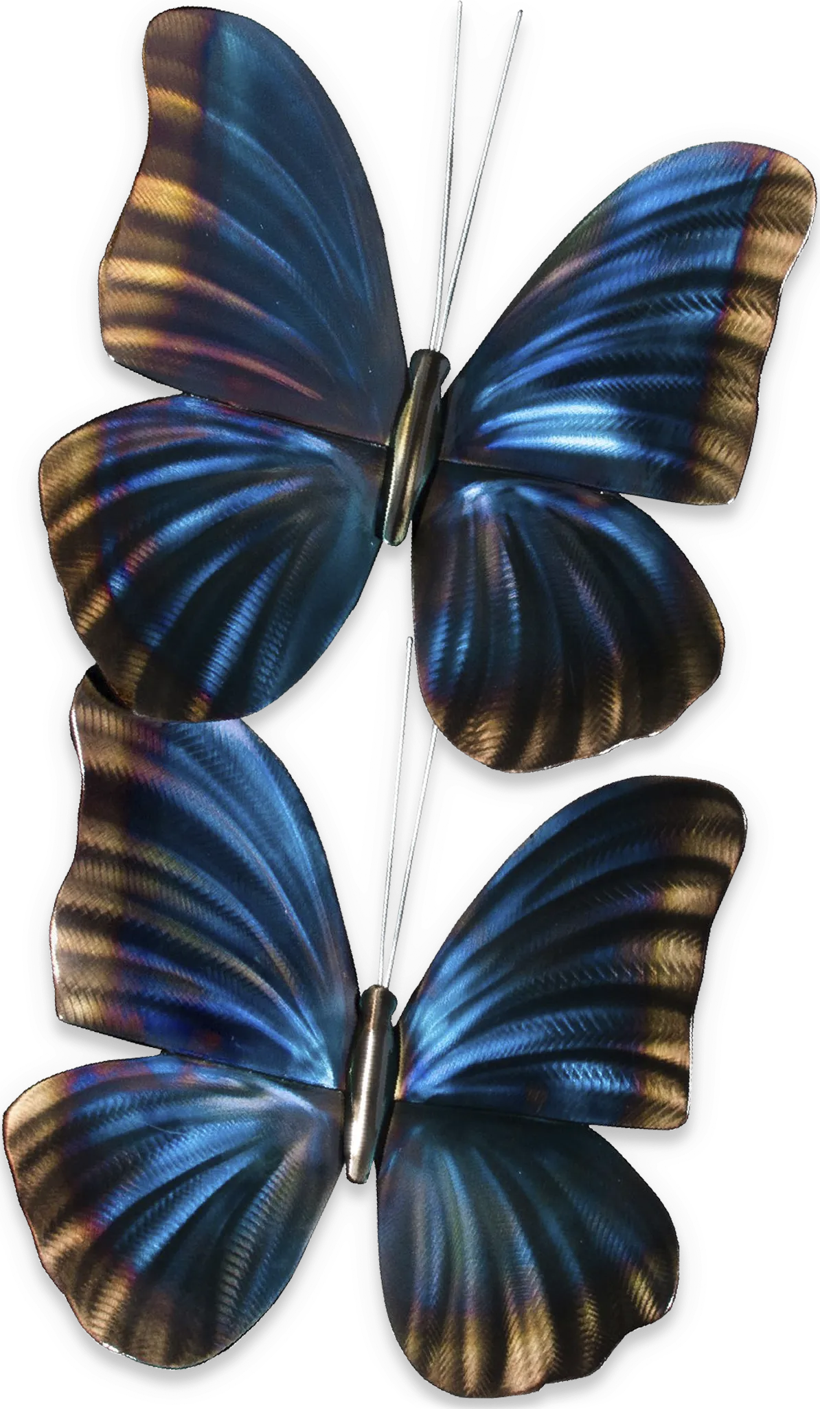 Morpho Butterfly Pair Blue Outdoor Artwork - Image 1