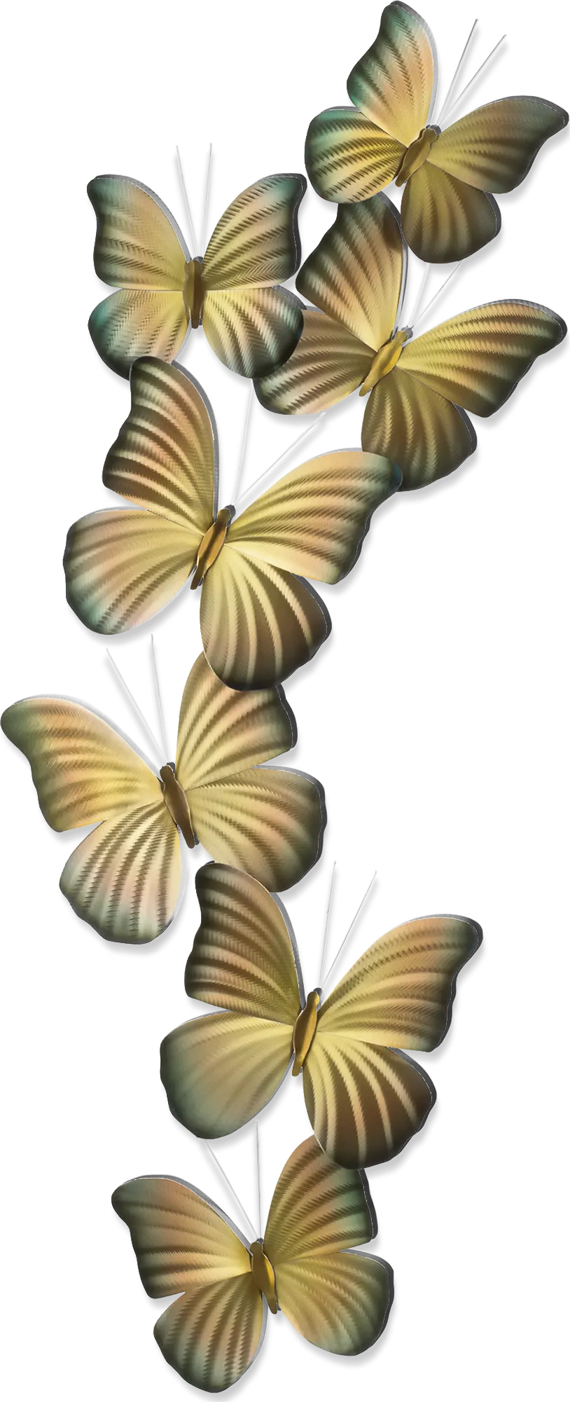 Butterfly Spray II Yellow Outdoor Artwork - Image 1