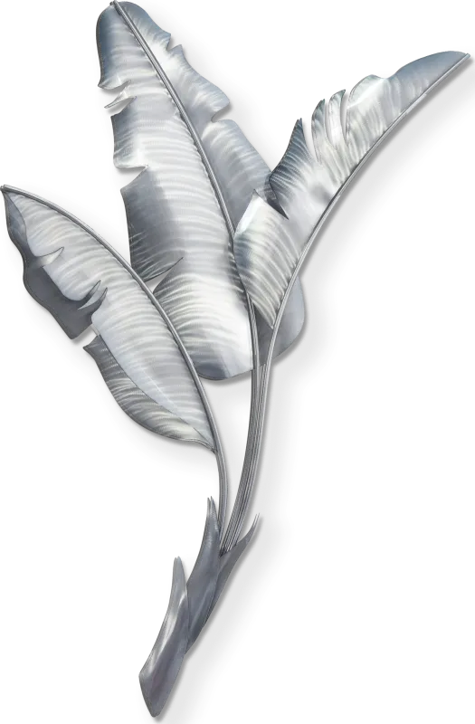 Banana Leaves III Silver Outdoor Artwork