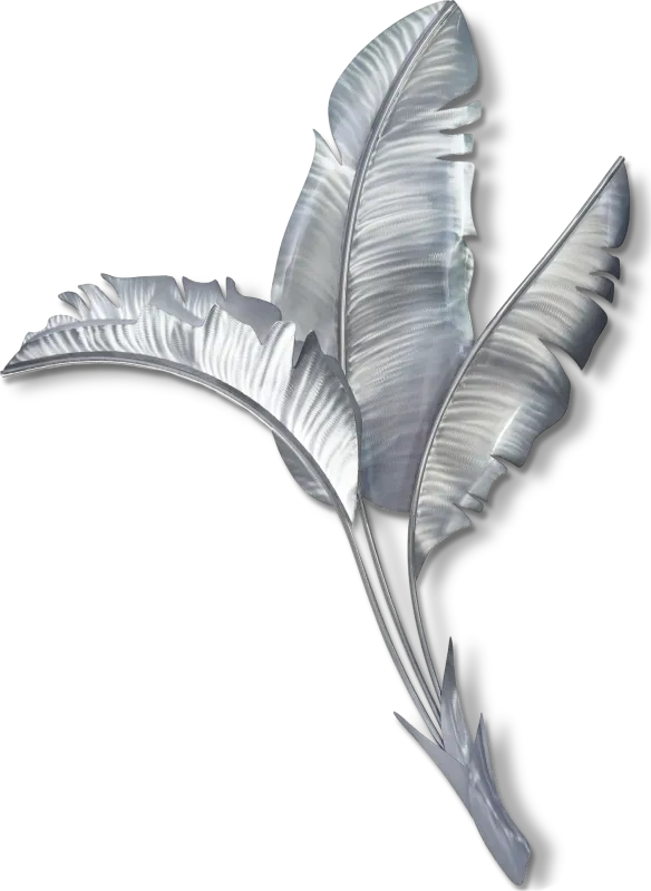 Banana Leaves III Silver Outdoor Artwork