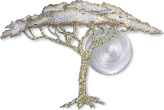 Acacia Tree Silver Outdoor Artwork