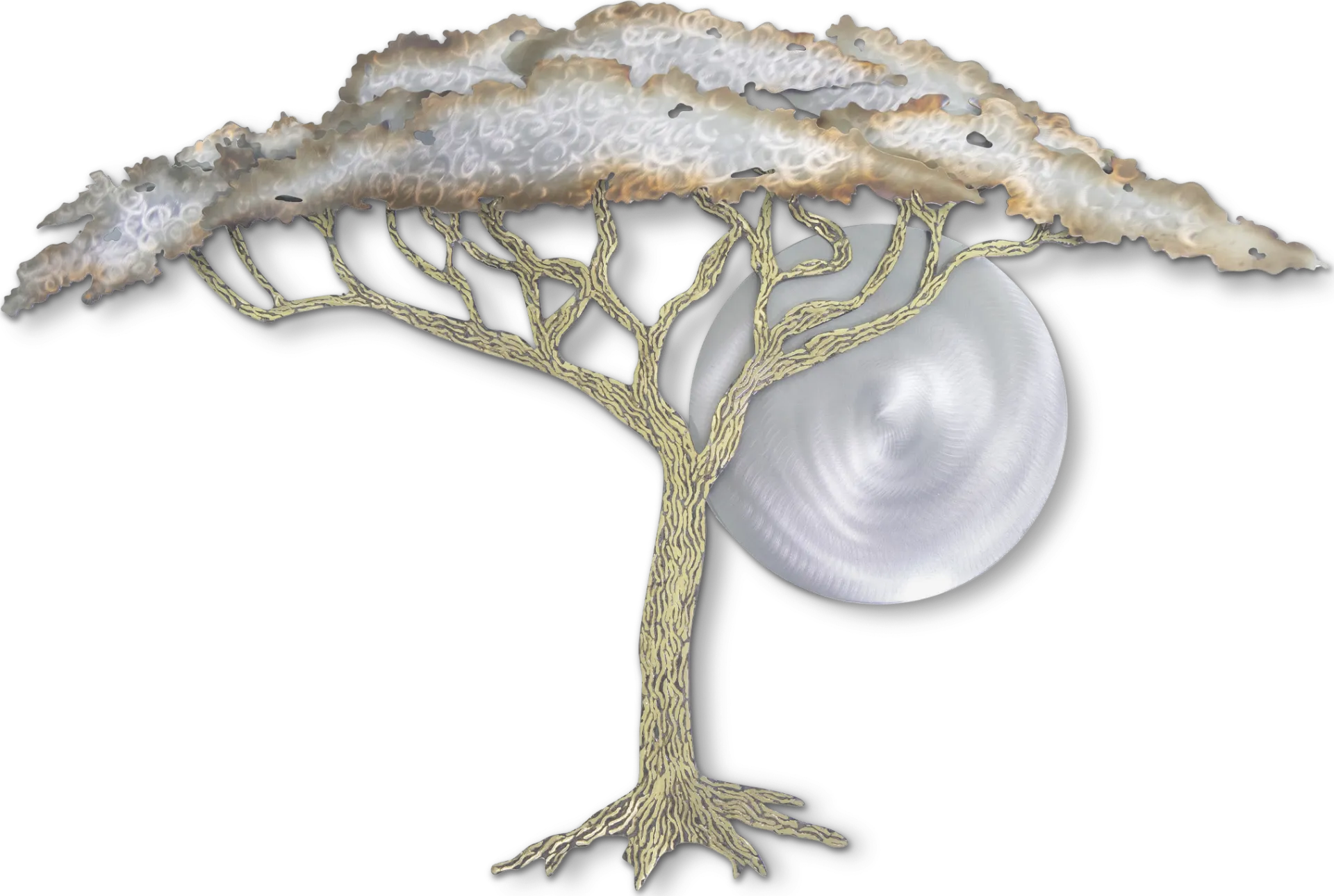 Acacia Tree Silver Outdoor Artwork - Image 1