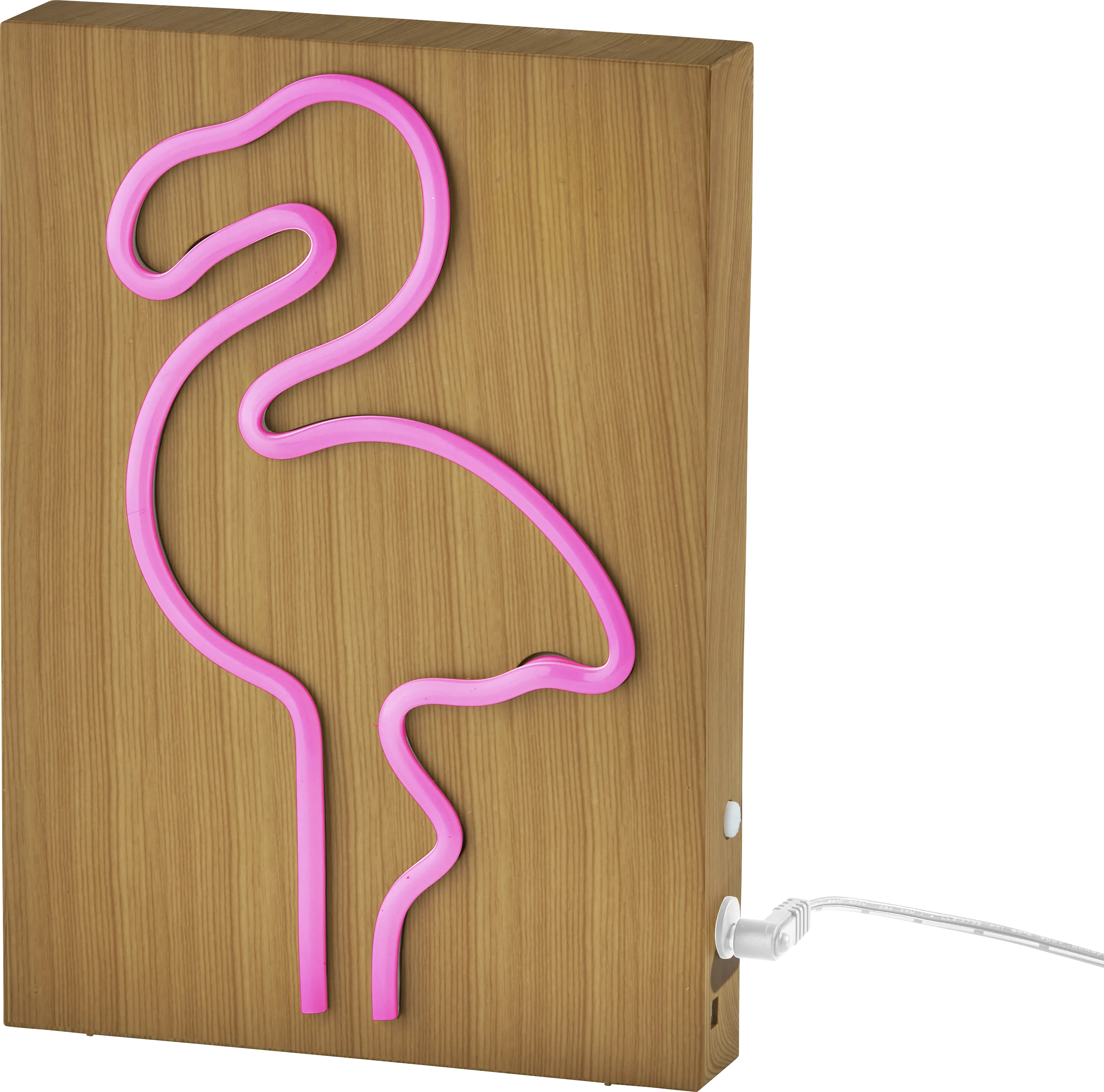 Kids Neon Flamingo Natural Table Lamp - Thumbnail - Image 1