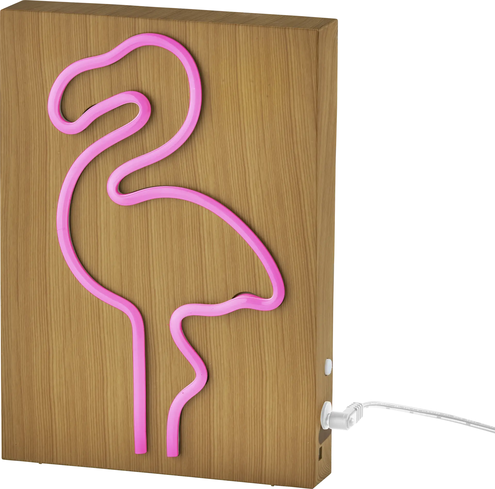 Kids Neon Flamingo Natural Table Lamp