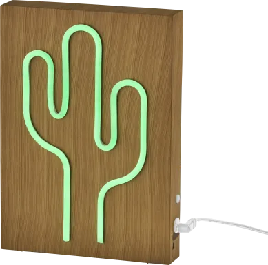 Kids Neon Cactus Natural Table Lamp