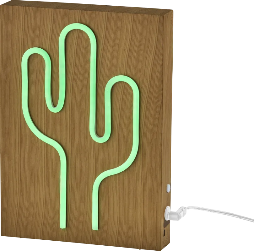 Kids Neon Cactus Natural Table Lamp