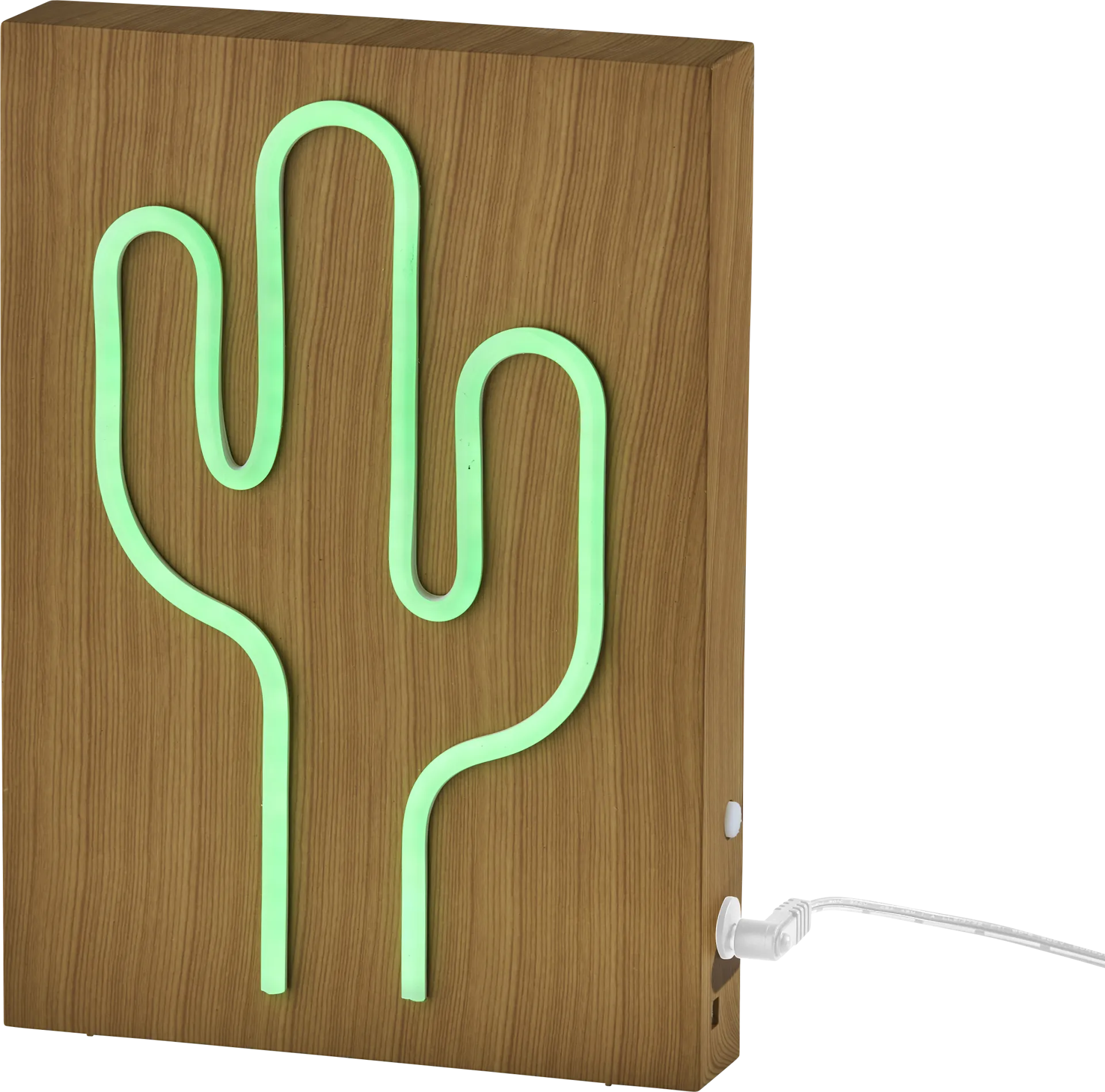 Kids Neon Cactus Natural Table Lamp - Image 1