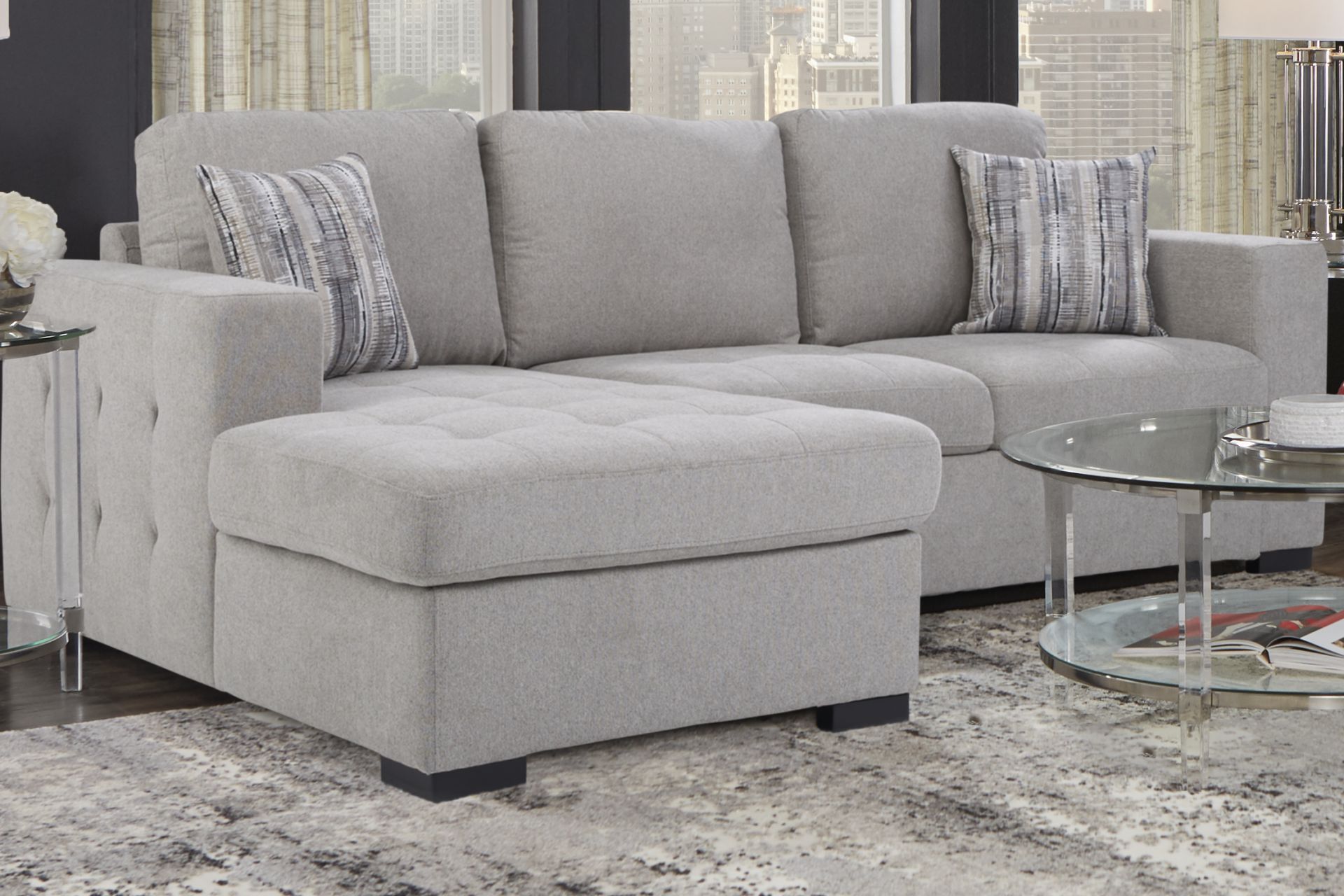 Kirkwell Gray 2 Pc Sleeper Sectional - Image 2
