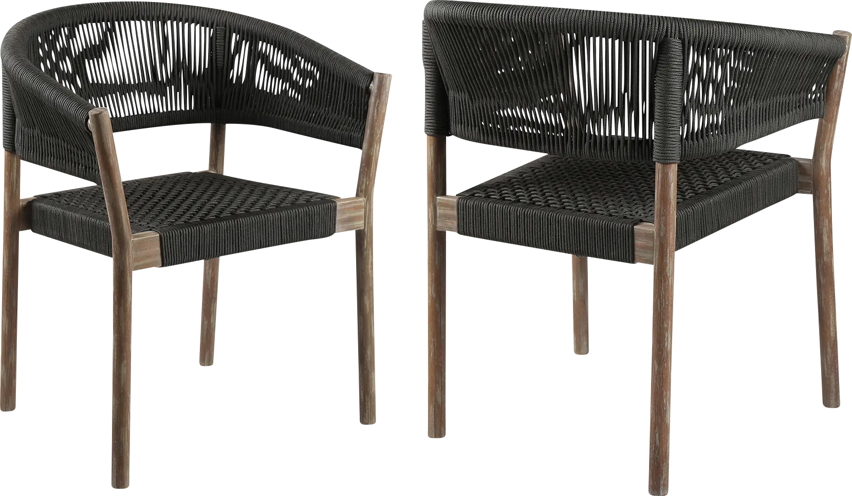 Arlajen Charcoal Outdoor Arm Chair, Set of 2