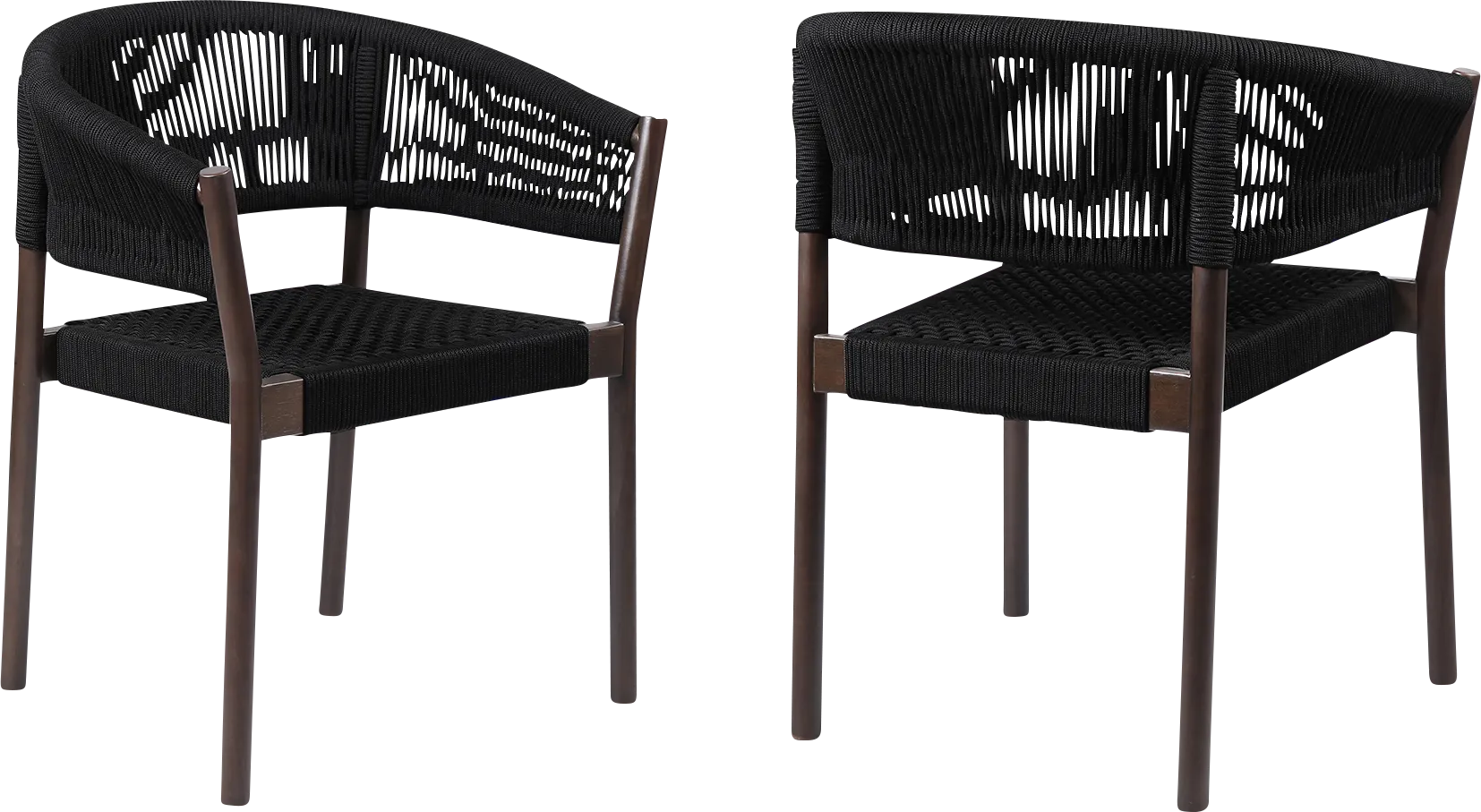 Arlajen Black Outdoor Arm Chair, Set of 2 - Thumbnail - Image 1