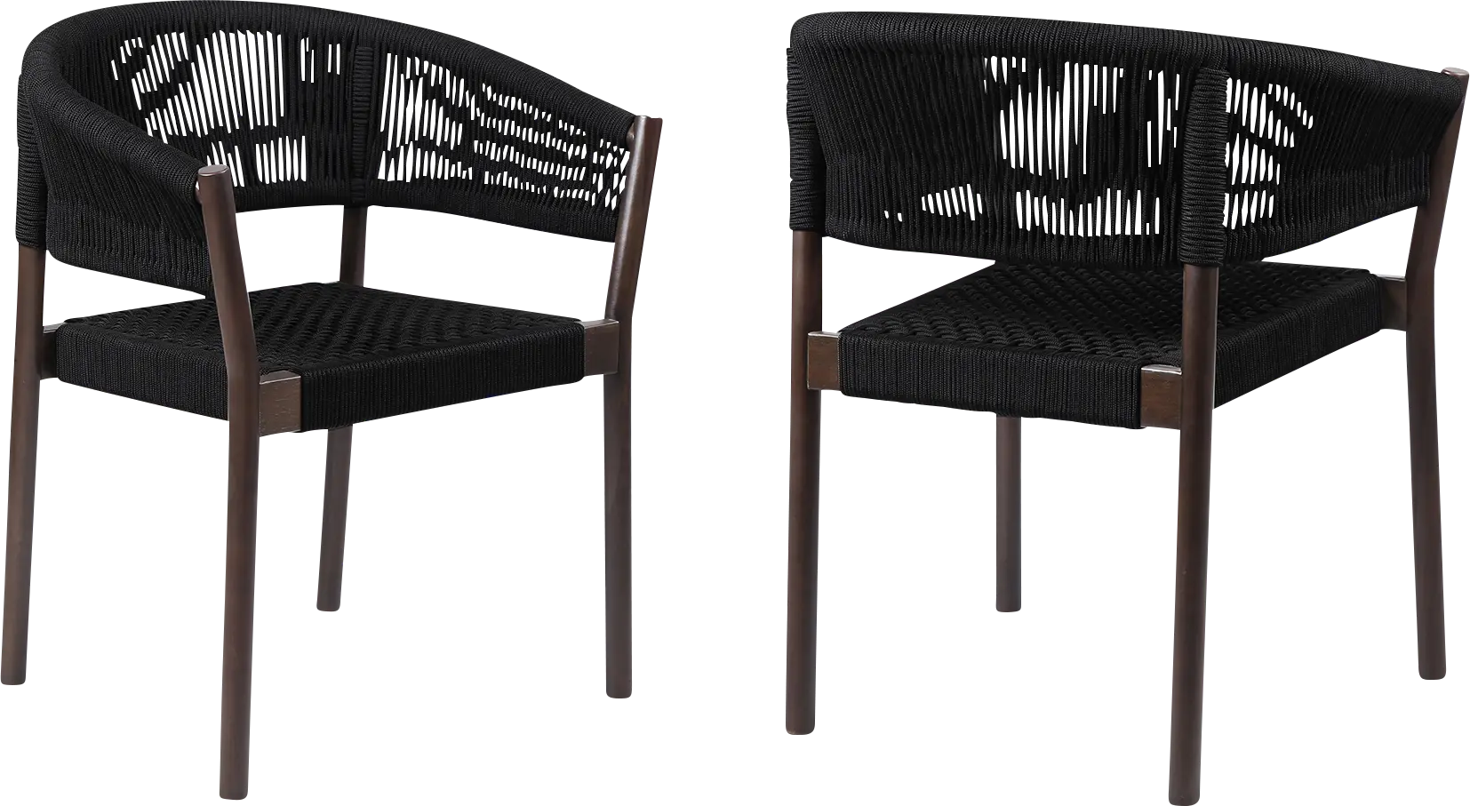 Arlajen Black Outdoor Arm Chair, Set of 2