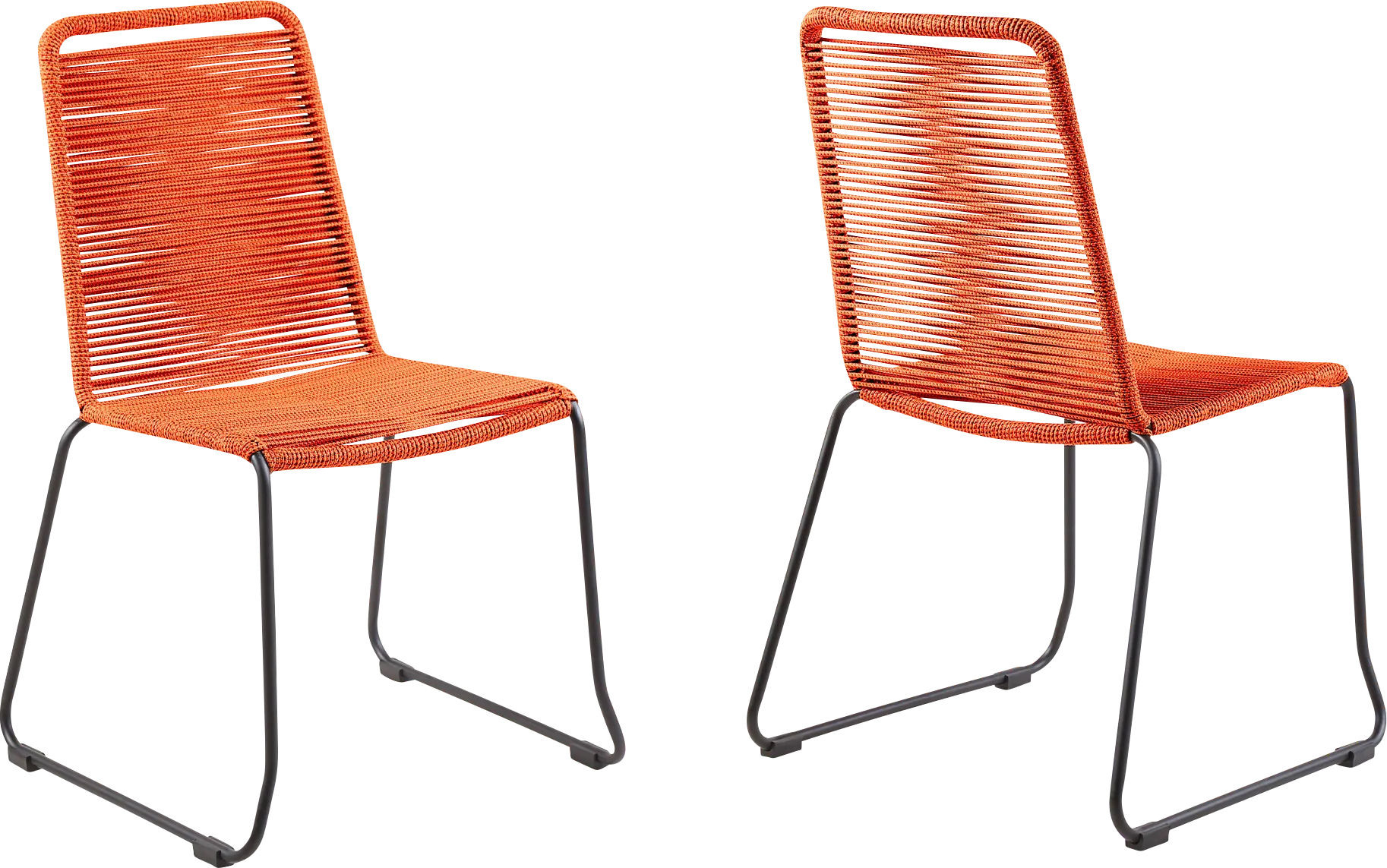 Avele Ann Orange Outdoor Side Chair, Set of 2
