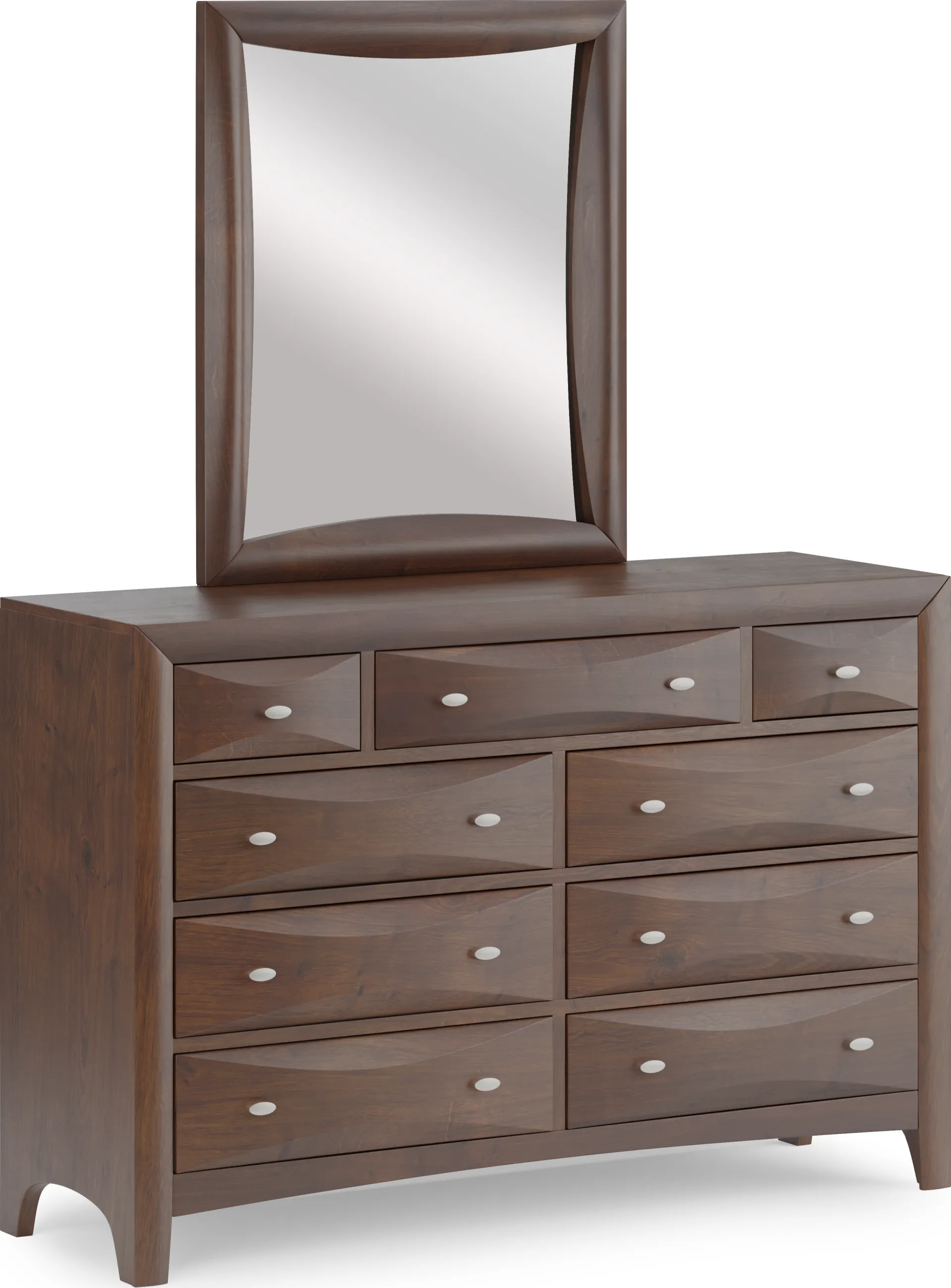 Kids Ivy League 2.0 Walnut Dresser & Mirror Set - Image 1