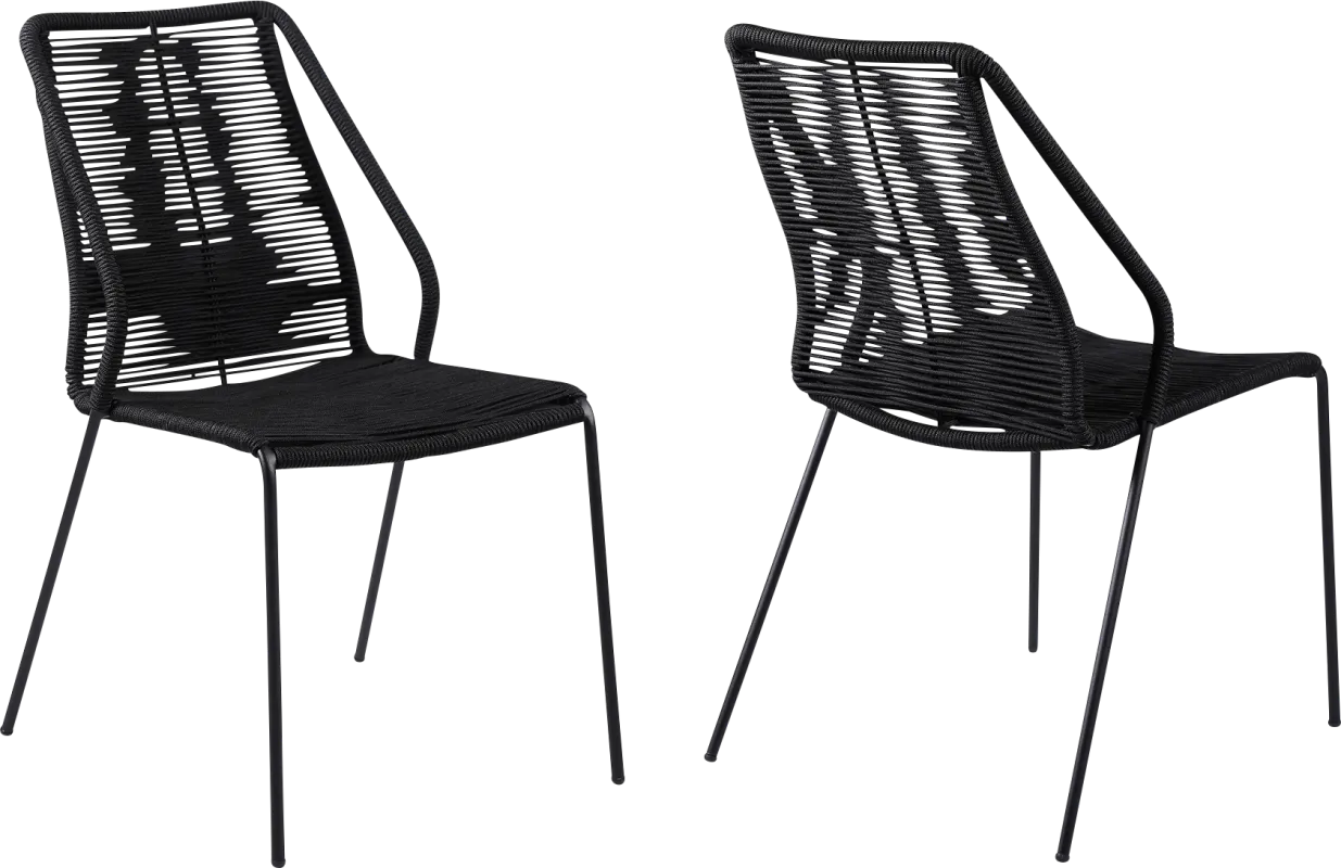 Elorian Black Outdoor Arm Chair, Set of 2