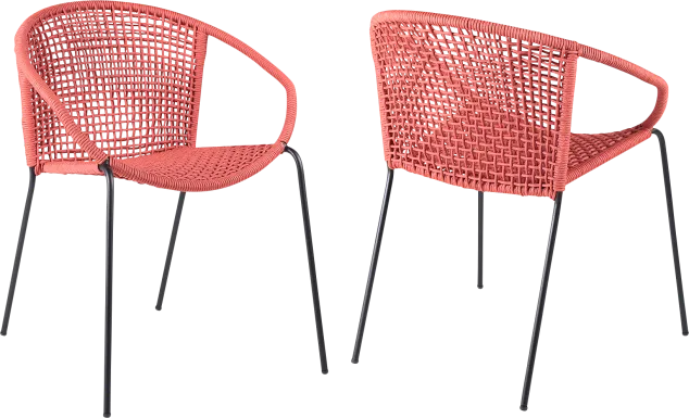 Terela Red Outdoor Arm Chair, Set of 2