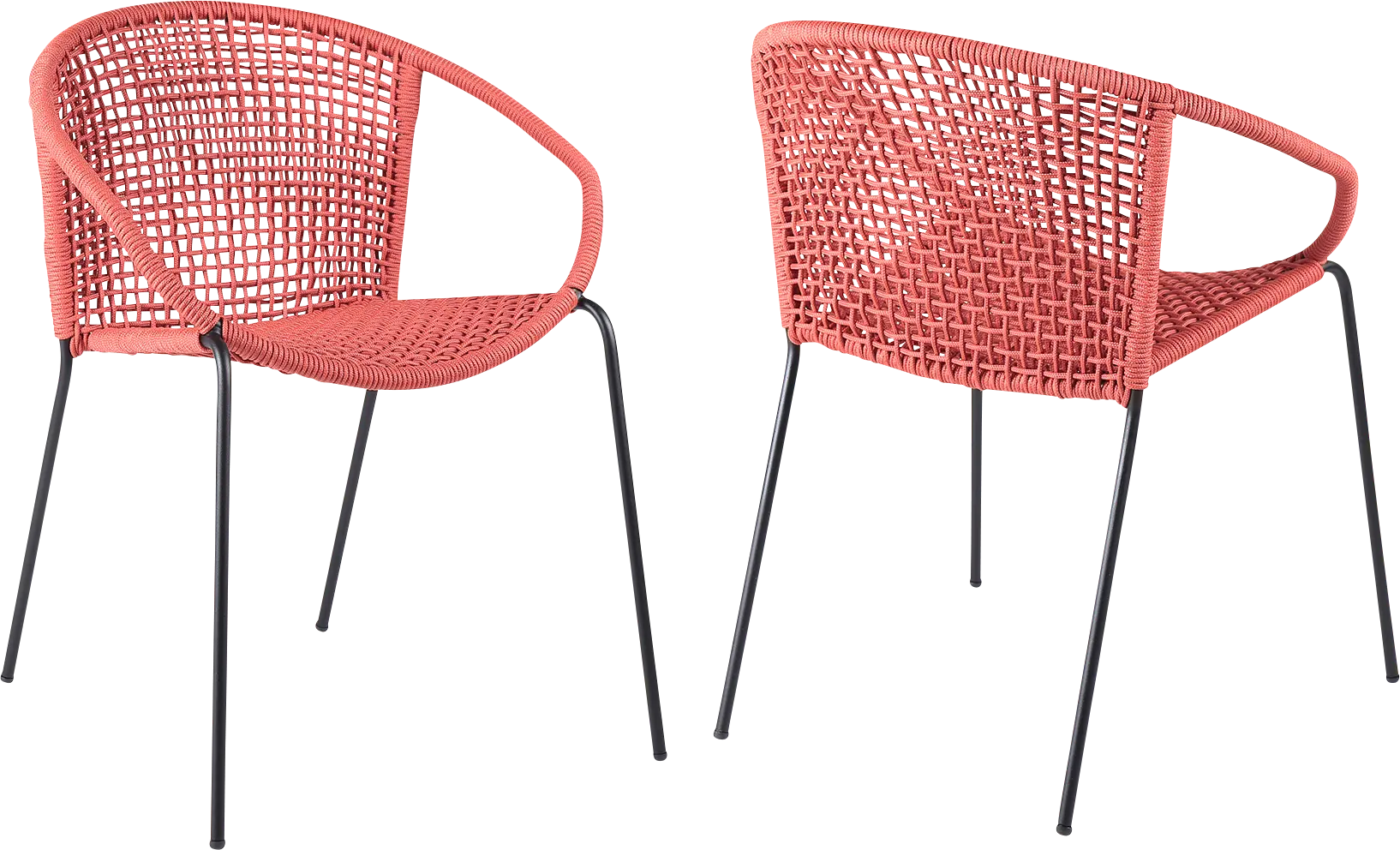 Terela Red Outdoor Arm Chair, Set of 2