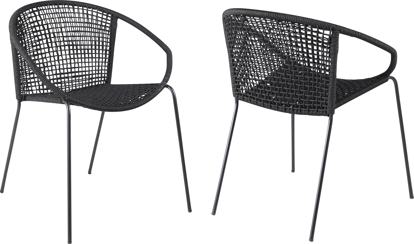 Terela Black Outdoor Arm Chair, Set of 2 - Image 1