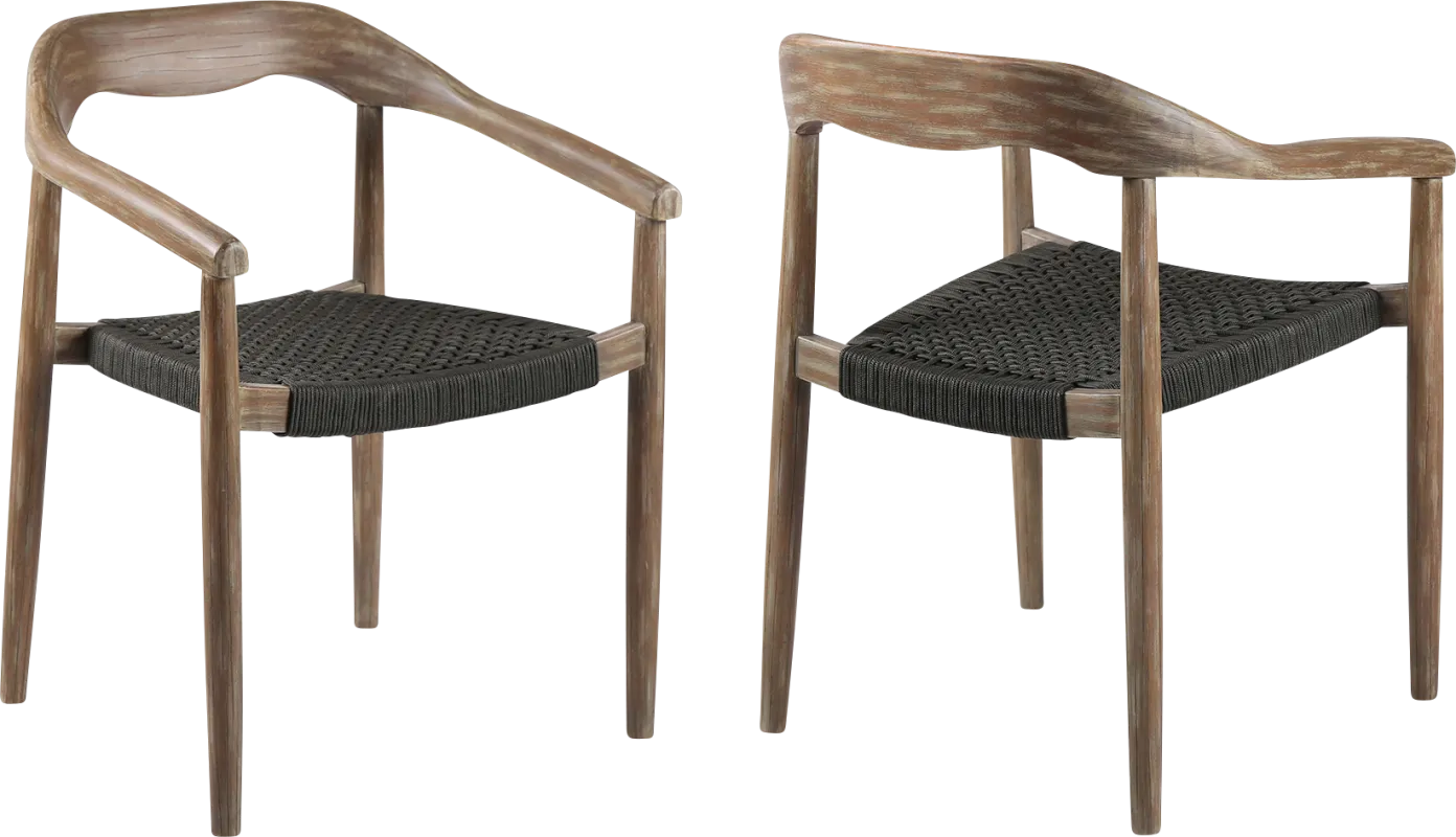 Clorelle Charcoal Outdoor Arm Chair, Set of 2