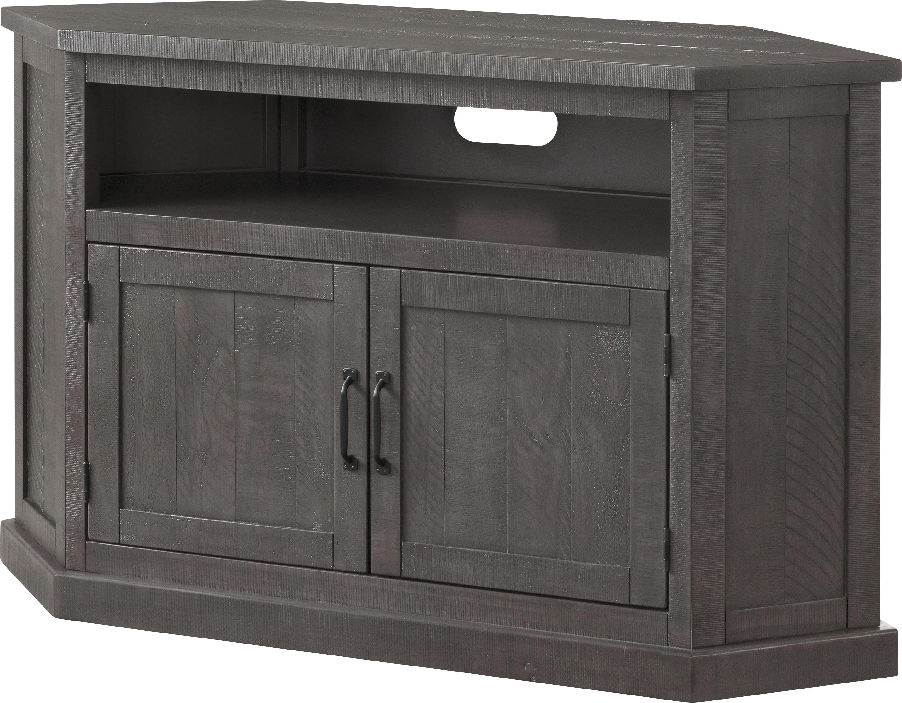 Rustic Path Gray 49.5 in. Corner Console - Thumbnail - Image 1