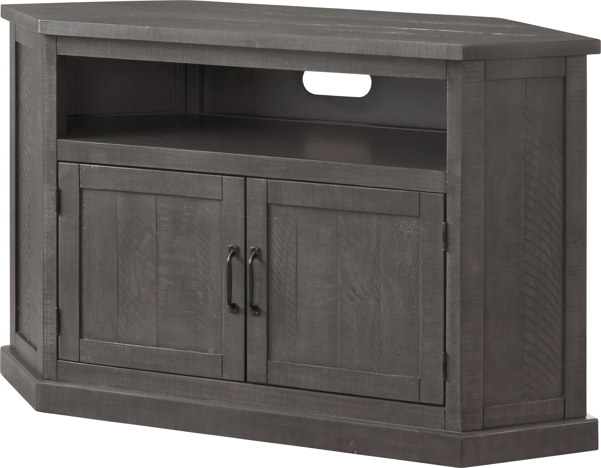 Rustic Path Gray 49.5 in. Corner Console - Image 1