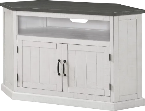 Rustic Path White 49.5in. Corner Console