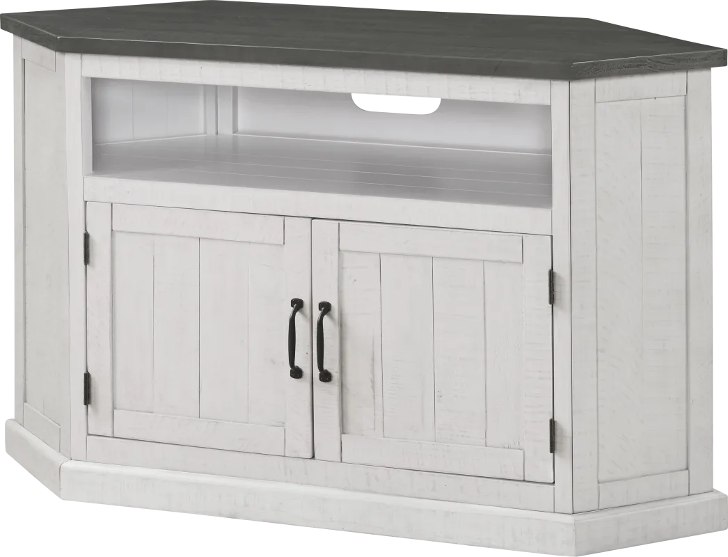 Rustic Path White 49.5in. Corner Console