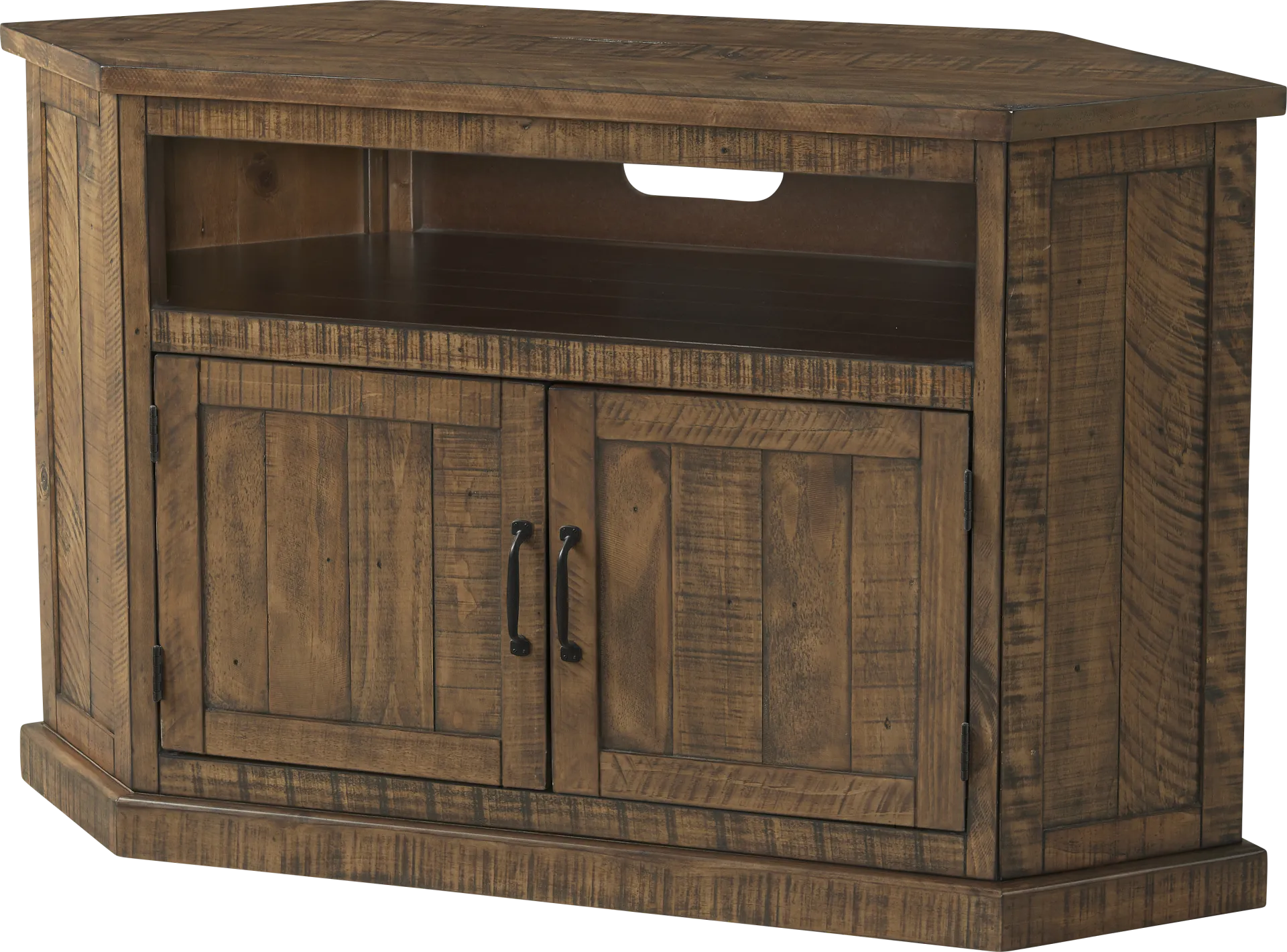 Rustic Path Brown 49.5in Corner Console - Image 1