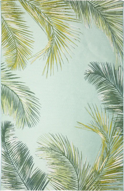 Marina Palms Aqua 6'6 x 9'4 Indoor/Outdoor Rug