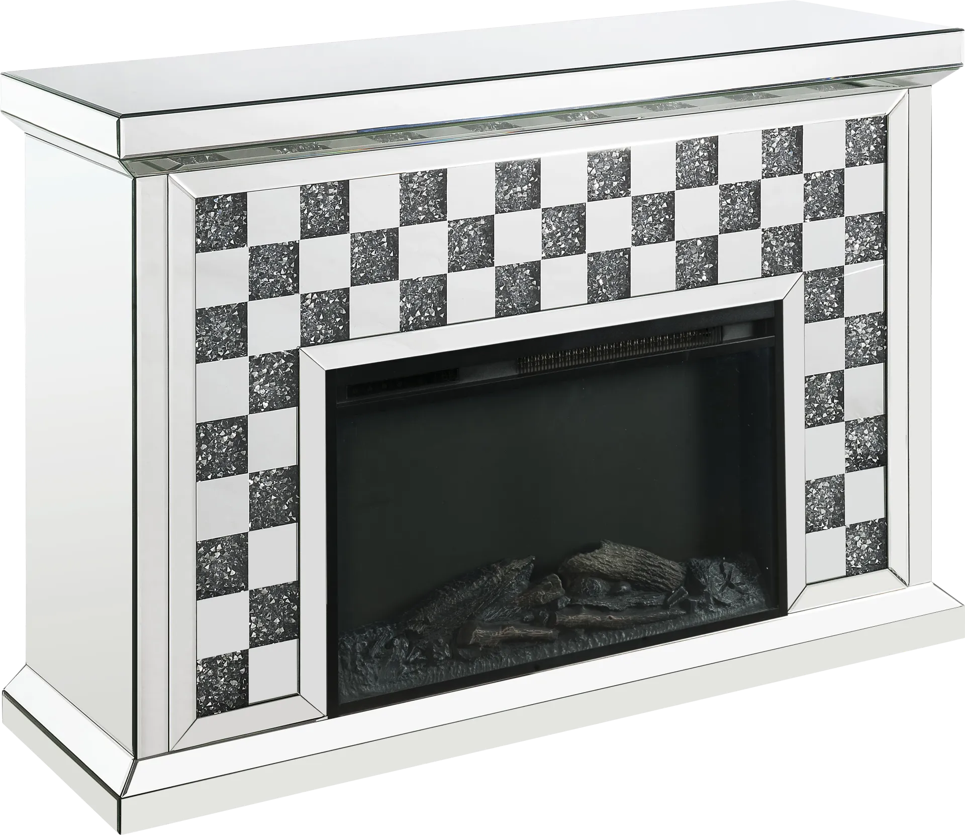 Barnoak Silver 48 in. Console, With Electric Fireplace - Image 1