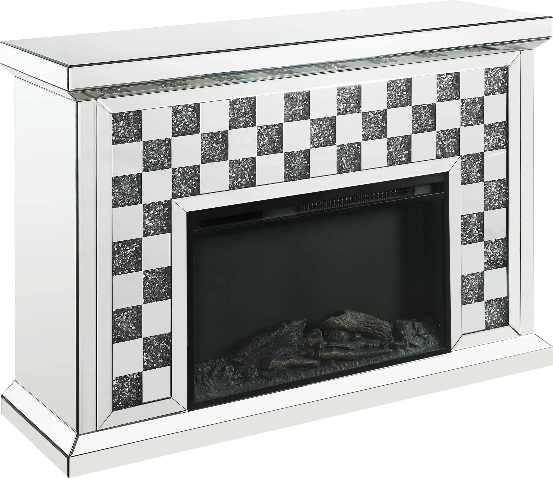 Barnoak Silver 48 in. Console, With Electric Fireplace
