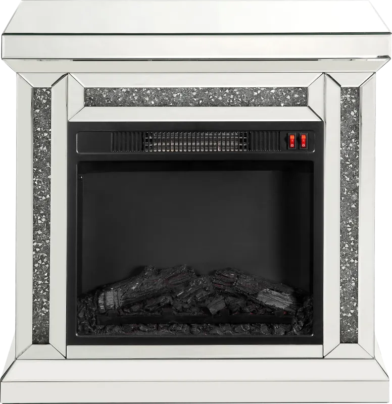 Aspenview Silver 28 in. Console, With Electric Fireplace