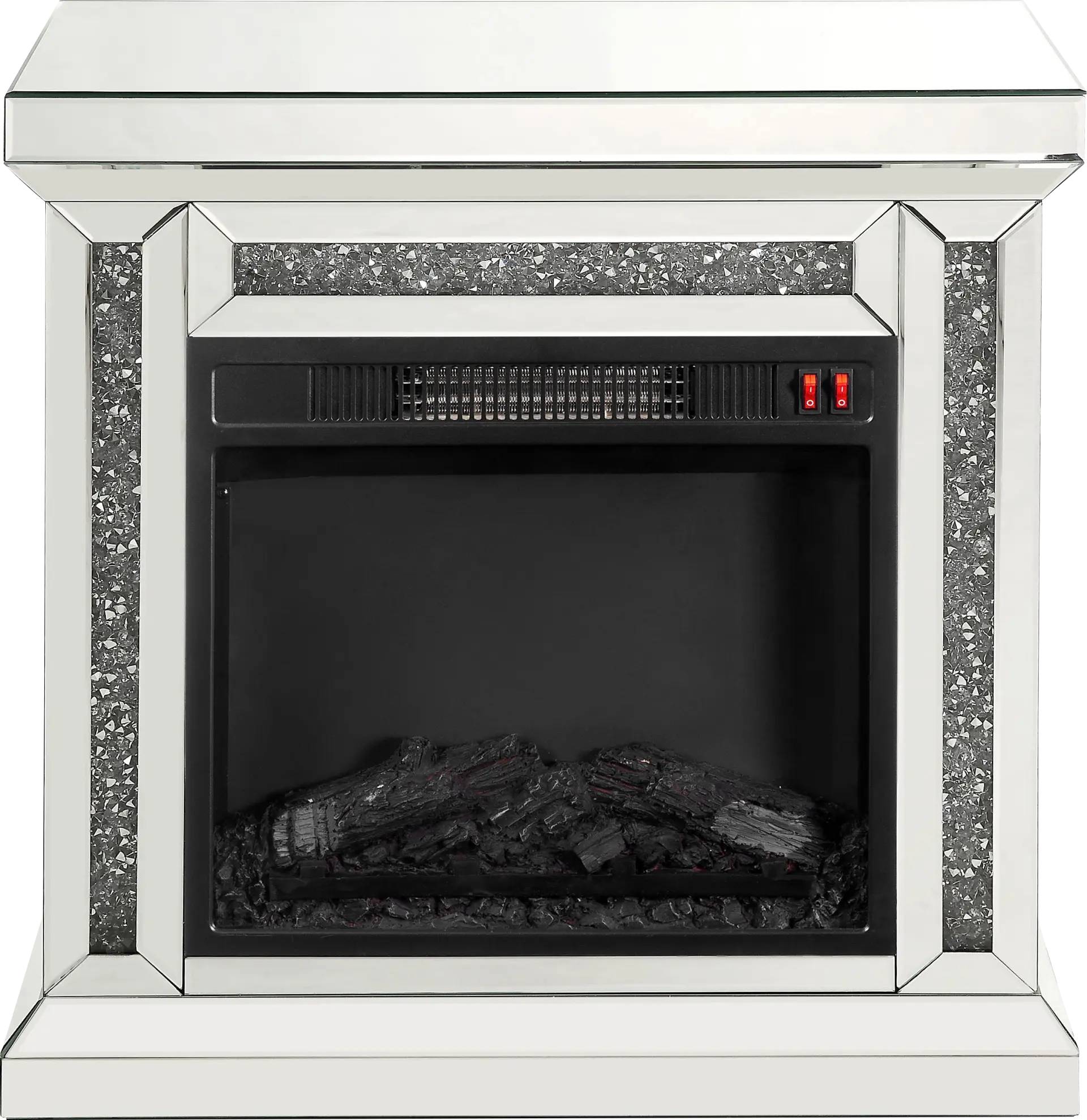 Aspenview Silver 28 in. Console, With Electric Fireplace